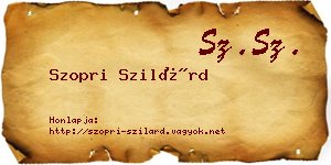 Szopri Szilárd névjegykártya