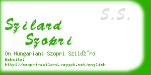 szilard szopri business card